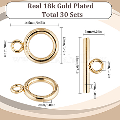 30Pcs 304 Stainless Steel Toggle Clasps&nbsp;STAS-SC0007-40B