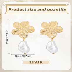 1 Pair Flower Alloy Dangle Stud Earrings&nbsp;EJEW-LP0007-098