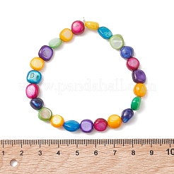 Dyed Natural Shell Beads Stretch Bracelets for Women&nbsp;BJEW-JB13582