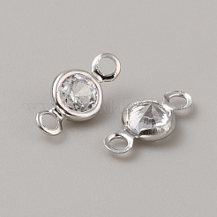 Brass Pave Clear Cubic Zirconia Connector Charms&nbsp;ZIRC-K088-20P