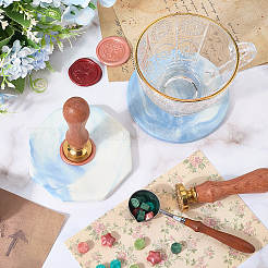 2Pcs 2 Styles Marble Pattern Porcelain Cup Coasters&nbsp;AJEW-CP0009-18B