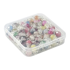 100Pcs 10 Colors Crackle Baking Paint Imitation Jade Glass Charms&nbsp;PALLOY-FS00056