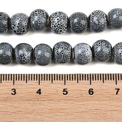 Handmade Fancy Antique Glazed Porcelain Ceramic Round Beads Strands&nbsp;PORC-L019-8mm-04