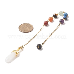 Bullet & Round Gemstone Dowsing Pendulums&nbsp;PALLOY-JF02034-01