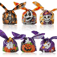 60Pcs 2 Styles Rabbit Shaped Halloween Candy Plastic Bags&nbsp;ABAG-FS0001-06