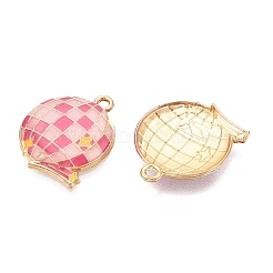 Glitter Rack Plating Alloy Enamel Pendants&nbsp;ENAM-N056-382KCG-01