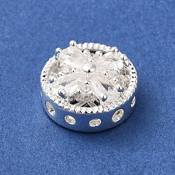Brass Micro Pave Clear Cubic Zirconia Beads&nbsp;KK-G503-09S