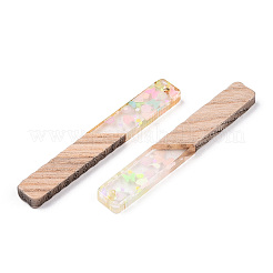 Transparent Resin & White Wood Big Pendants&nbsp;RESI-N039-26