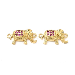 Rack Plating Brass Micro Pave Cubic Zirconia Connector Charms&nbsp;KK-D087-07G