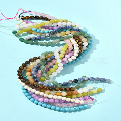 10 Strands 10 Styles Natural & Synthetic Mixed Gemstone Round Beads Strands&nbsp;G-FS0005-90