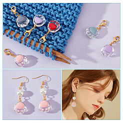 Transparent Glass Enamel Pendant Stitch Markers&nbsp;HJEW-AB00418