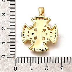 Rack Plating Brass Micro Pave Cubic Zirconia Pendants&nbsp;KK-L226-049G-02