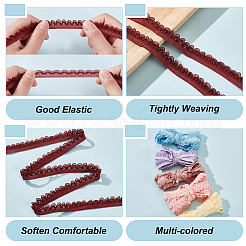 10Pcs 10 Colors Nylon Elastic Flower Edge Lace Trim Ribbons&nbsp;DIY-BC0013-31