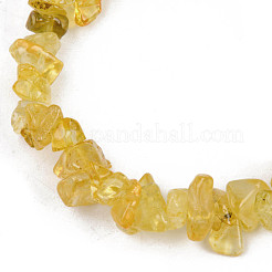 Unisex Chip Natural Citrine(Dyed & Heated) Beaded Stretch Bracelets&nbsp;BJEW-S143-31