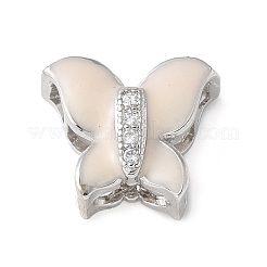 Brass Micro Pave Clear Cubic Zirconia Silde Charms&nbsp;KK-C086-02P
