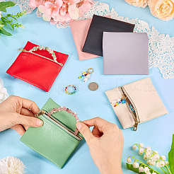 6Pcs 6 Colors Imitation Leather Jewelry Storage Zipper Bags&nbsp;ABAG-TA0001-66B