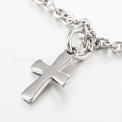 Tarnish Resistant Cross Stainless Steel Anklets&nbsp;AJEW-AN00104-01