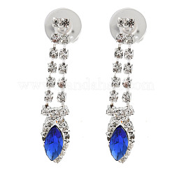 Alloy Rhinestone Rectangle Pendant Necklaces & Horse Eye Stud Earring Sets for Women&nbsp;SJEW-U001-01P-04