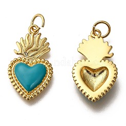 Golden Tone Brass Enamel Pendants&nbsp;KK-K750-01G-D