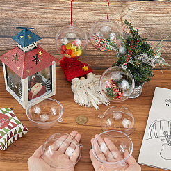 10Pcs Transparency Acrylic Christmas Balls Pendants&nbsp;DIY-CP0013-38B