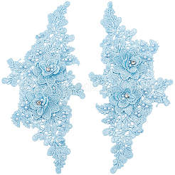 2 Pairs Polyester Embroidery Costume Accessories&nbsp;DIY-CY0002-92A