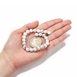1 Strand White Round Natural Howlite Beads Strands&nbsp;X-TURQ-G091-8mm