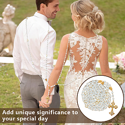 Alloy with Plastic Pearl Ribbon Wedding Rope for Wedding&nbsp;HJEW-OC00271