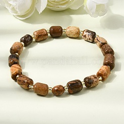 Natural Picture Jasper Column Beaded Stretch Bracelets&nbsp;GG-CBA05D5-01A-01