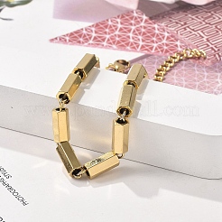 304 Stainless Steel Hexagon Link Chain Bracelets for Women Men&nbsp;BJEW-F488-16G