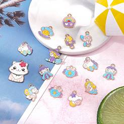24Pcs 12 Style Alloy Enamel Pendants&nbsp;ENAM-SZ0004-11