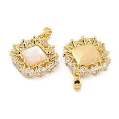 Brass Pave Shell Pendants&nbsp;KK-G490-39G