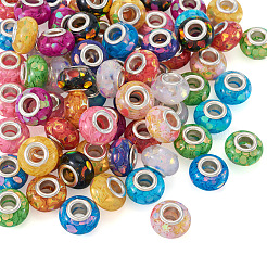 72Pcs 12 Colors Transparent Resin Rondelle European Beads&nbsp;RESI-TA0004-81
