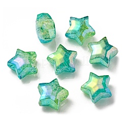 UV Plating Transparent Crackle Acrylic Beads&nbsp;OACR-P010-09B