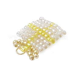 4Pcs 4 Colors Glass Seed Beaded Christmas Gift Pendants&nbsp;PALLOY-MZ00899