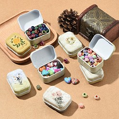 8Pcs Floral Printed Tinplate Storage Boxes&nbsp;CON-YW0001-97