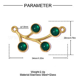 304 Stainless Steel Cat Eye Pendants&nbsp;STAS-OY015-35G