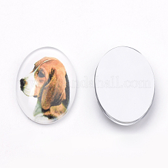 Puppy Photo Flatback Glass Cabochons&nbsp;X-GGLA-S034-25x18-034