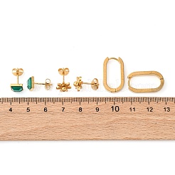 304 Stainless Steel Stud & Hoop Earrring Set for Women&nbsp;EJEW-U063-06B-G