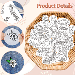 4 Sheets 11.6x8.2 Inch Stick and Stitch Embroidery Patterns&nbsp;DIY-WH0455-191