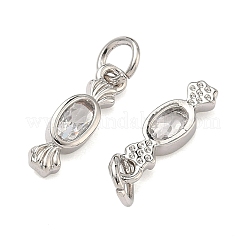 Brass Micro Pave Clear Cubic Zirconia Pendants&nbsp;KK-B170-25P