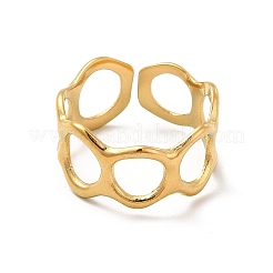 Ion Plating(IP) 304 Stainless Steel Circle Ring Wrap Open Cuff Ring for Women&nbsp;RJEW-E066-03G