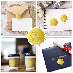 12 Sheets Self Adhesive Gold Foil Embossed Stickers&nbsp;DIY-WH0451-048