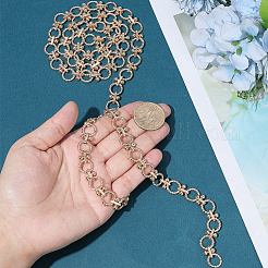 Zinc Alloy Textured Round Ring Link Bag Chains&nbsp;DIY-PH0036-44