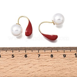 Alloy Enamel & Resin Pearl Clip-on Earrings&nbsp;LS-EJEW-G466-05G