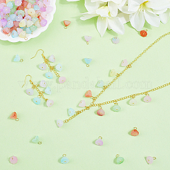 140Pcs 7 Colors Acrylic Lotus Charms&nbsp;FIND-SC0019-60