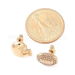 Brass Micro Pave Cubic Zirconia Stud Earrings&nbsp;EJEW-Z080-03G-04