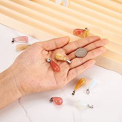 12Pcs 6 Style Natural & Synthetic Gemstone Pendants&nbsp;G-FW0001-23
