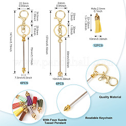 DIY Alloy & Aluminum Alloy Bar Beadable Keychain Making Kits&nbsp;DIY-TA0012-43G
