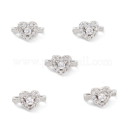 Rack Plating Brass Pave Cubic Zirconia Slide Charms&nbsp;KK-G464-04P