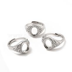 Brass Flower Adjustable Ring Components&nbsp;KK-P225-04P